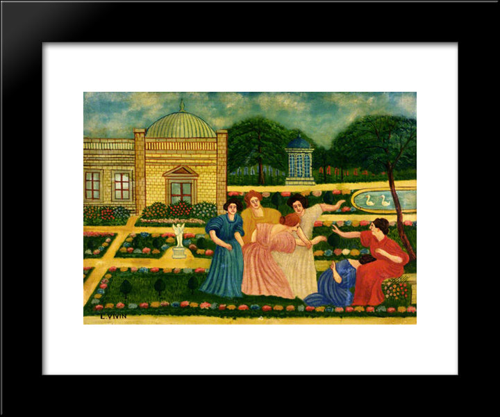 La Main Chaude 20x24 Black Modern Wood Framed Art Print Poster by Vivin, Louis