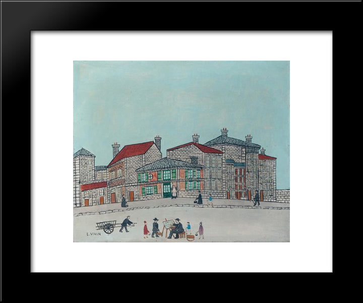 Le Peintre A Montmartre 20x24 Black Modern Wood Framed Art Print Poster by Vivin, Louis