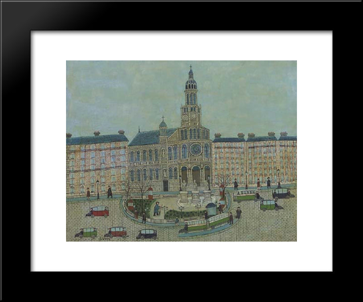Paris, L'Eglise De La Trinite 20x24 Black Modern Wood Framed Art Print Poster by Vivin, Louis