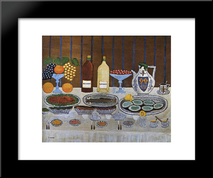 Still Life 20x24 Black Modern Wood Framed Art Print Poster by Vivin, Louis