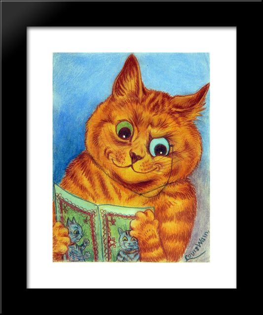 A Good Read 20x24 Black Modern Wood Framed Art Print Poster by Wain, Louis