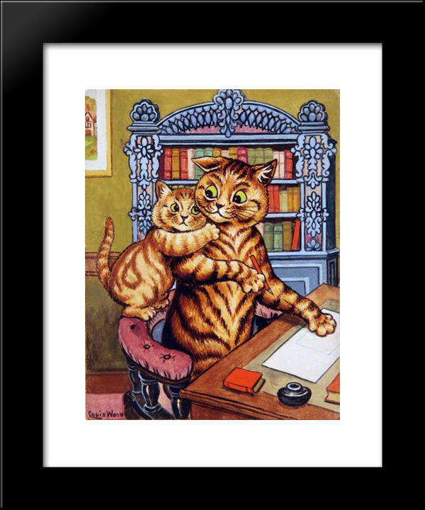 Daddy Can You Let Me Pass On Your Love To Mother From Me 20x24 Black Modern Wood Framed Art Print Poster by Wain, Louis