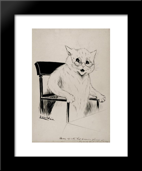 Hurry Up With That Dinner Please Or The Mice Joint Will Run Away 20x24 Black Modern Wood Framed Art Print Poster by Wain, Louis