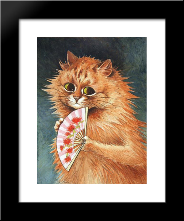 Study Of A Ginger Cat 20x24 Black Modern Wood Framed Art Print Poster by Wain, Louis