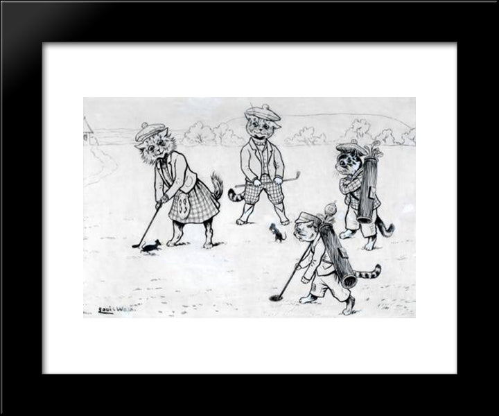 The Green 20x24 Black Modern Wood Framed Art Print Poster by Wain, Louis