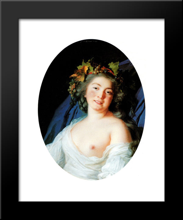 Bacchante 20x24 Black Modern Wood Framed Art Print Poster by Vigee Le Brun, Louise Elisabeth