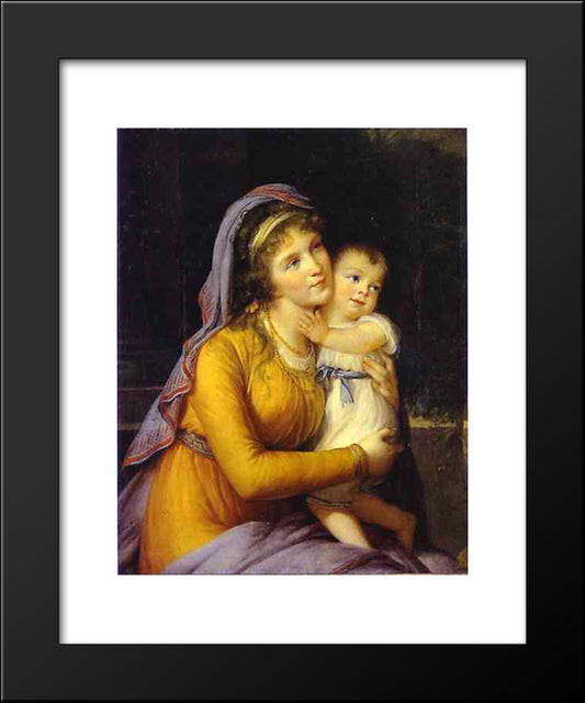 Baroness Anna Sergeevna Stroganova And Her Son Sergey 20x24 Black Modern Wood Framed Art Print Poster by Vigee Le Brun, Louise Elisabeth