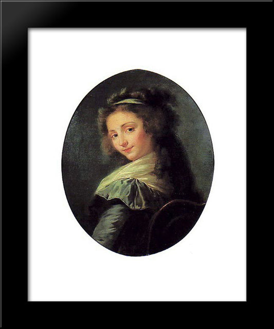 German Opera Singer Elisabeth Mara 20x24 Black Modern Wood Framed Art Print Poster by Vigee Le Brun, Louise Elisabeth