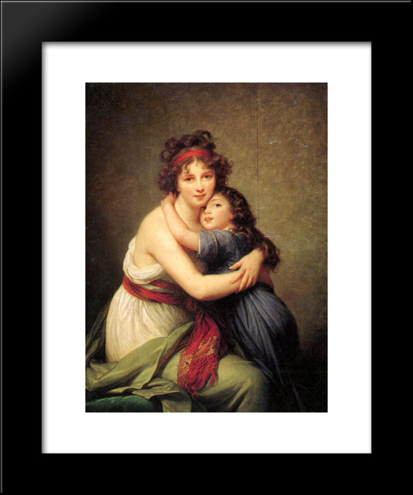 Madame Vigee Lebrun And Her Daughter, Jeanne Lucie Louise 20x24 Black Modern Wood Framed Art Print Poster by Vigee Le Brun, Louise Elisabeth