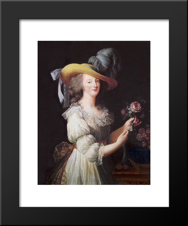 Marie Antoinette In A Muslin Dress 20x24 Black Modern Wood Framed Art Print Poster by Vigee Le Brun, Louise Elisabeth