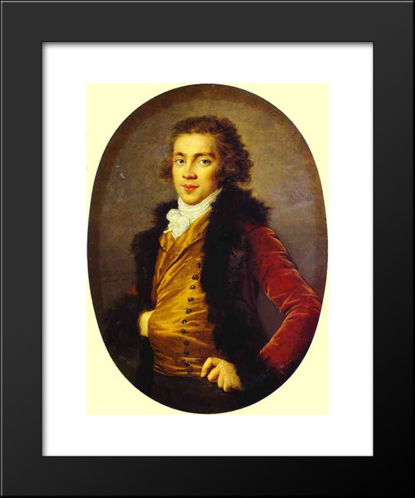 Portrait Of Baron Grigory Alexandrovich Stroganoff 20x24 Black Modern Wood Framed Art Print Poster by Vigee Le Brun, Louise Elisabeth