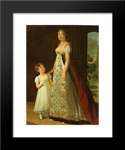 Portrait Of Caroline Murat With Her Daughter, Letizia 20x24 Black Modern Wood Framed Art Print Poster by Vigee Le Brun, Louise Elisabeth