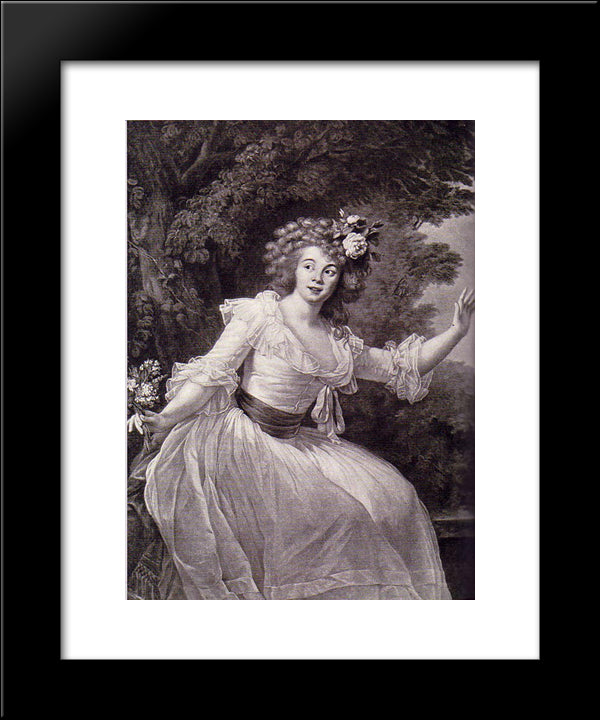 Portrait Of French Actress Louise Rosalie Dugazon 20x24 Black Modern Wood Framed Art Print Poster by Vigee Le Brun, Louise Elisabeth