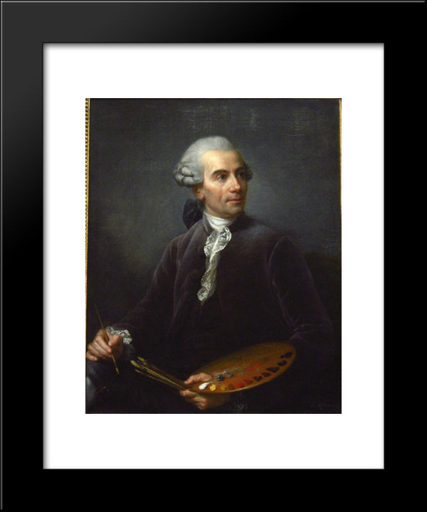 Portrait Of Joseph Vernet 20x24 Black Modern Wood Framed Art Print Poster by Vigee Le Brun, Louise Elisabeth