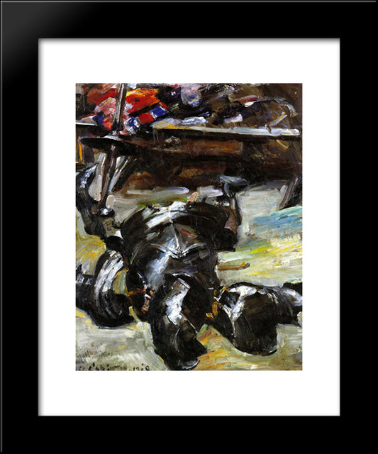 Armor In The Studio 20x24 Black Modern Wood Framed Art Print Poster by Corinth, Lovis