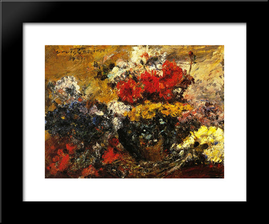Autumn Flowers 20x24 Black Modern Wood Framed Art Print Poster by Corinth, Lovis