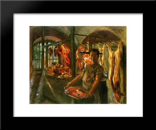 Butcher Shop 20x24 Black Modern Wood Framed Art Print Poster by Corinth, Lovis