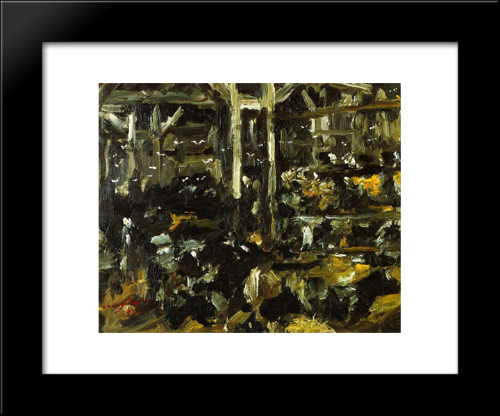 Cowshed 20x24 Black Modern Wood Framed Art Print Poster by Corinth, Lovis
