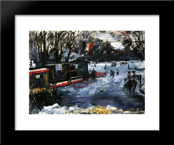 Ice Skating Rink In The Tiergarten-Berlin 20x24 Black Modern Wood Framed Art Print Poster by Corinth, Lovis