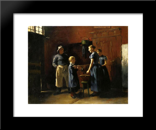 In The Fisherman'S House 20x24 Black Modern Wood Framed Art Print Poster by Corinth, Lovis