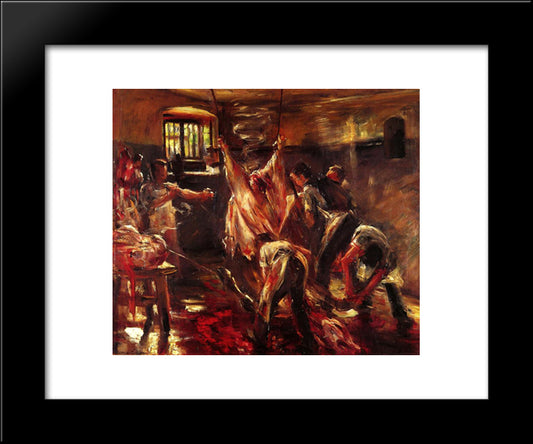 In The Slaughter House 20x24 Black Modern Wood Framed Art Print Poster by Corinth, Lovis
