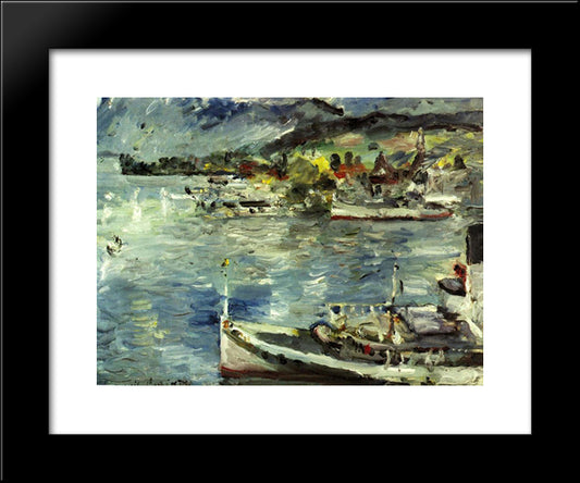 Lake Lucerne-Morning 20x24 Black Modern Wood Framed Art Print Poster by Corinth, Lovis