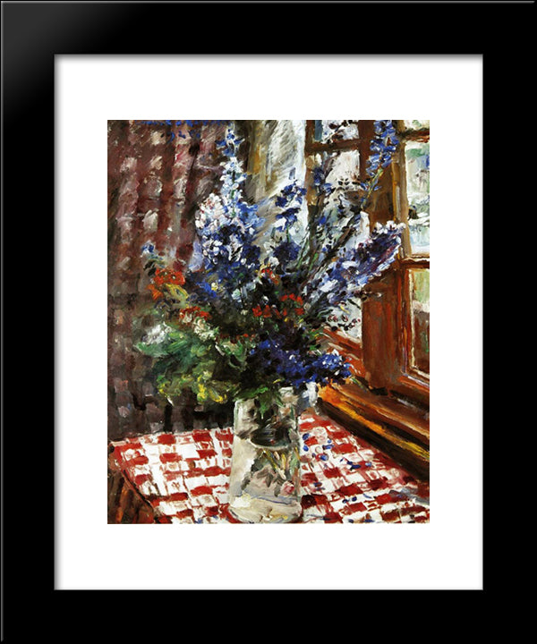 Larkspur 20x24 Black Modern Wood Framed Art Print Poster by Corinth, Lovis