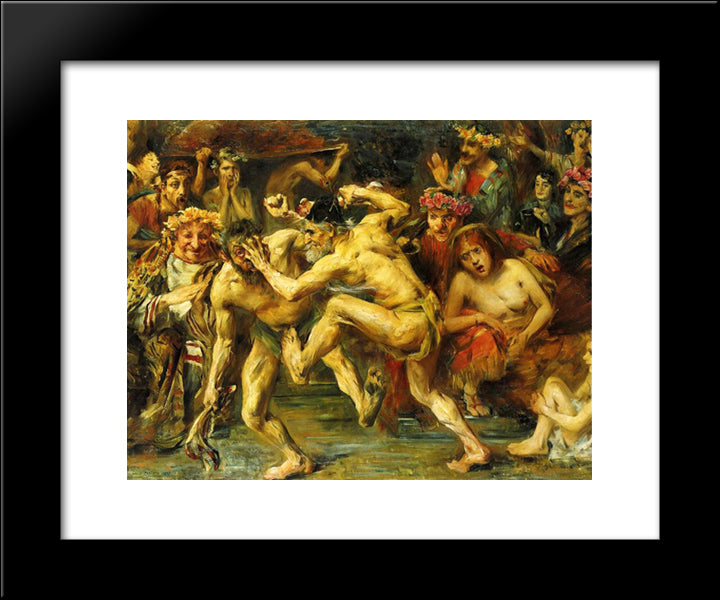 Odysseus Fighting With The Beggar 20x24 Black Modern Wood Framed Art Print Poster by Corinth, Lovis