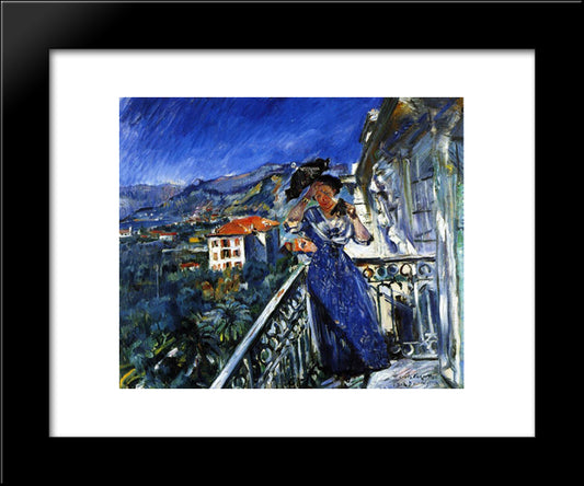 On The Balcony In Bordighera 20x24 Black Modern Wood Framed Art Print Poster by Corinth, Lovis