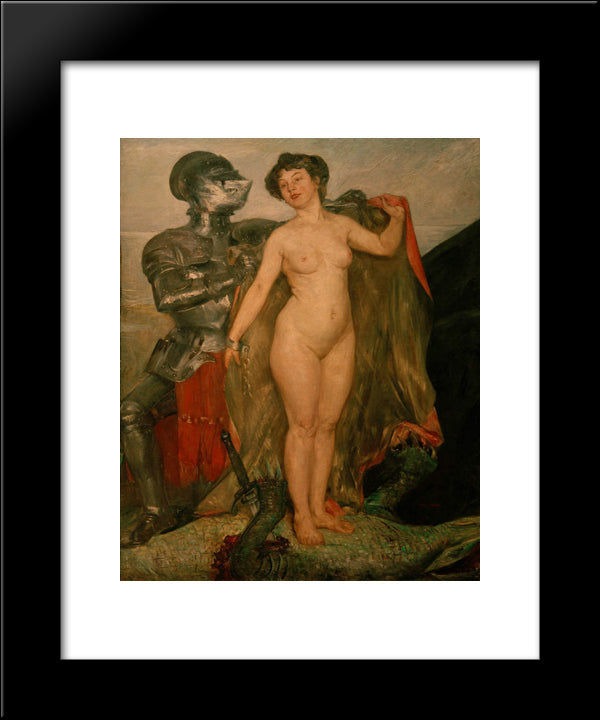 Perseus And Andromeda 20x24 Black Modern Wood Framed Art Print Poster by Corinth, Lovis