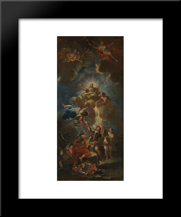 Allegory Of Divine Wisdom 20x24 Black Modern Wood Framed Art Print Poster by Giordano, Luca