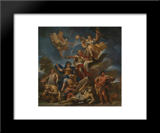 Allegory Of Fortitude 20x24 Black Modern Wood Framed Art Print Poster by Giordano, Luca