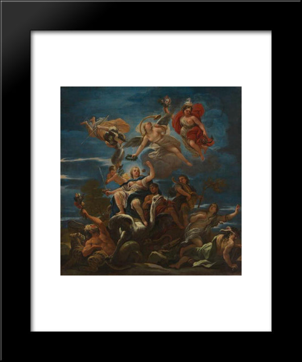 Allegory Of Justice 20x24 Black Modern Wood Framed Art Print Poster by Giordano, Luca