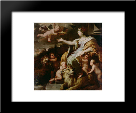 Allegory Of Magnanimity 20x24 Black Modern Wood Framed Art Print Poster by Giordano, Luca