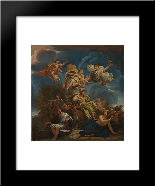 Allegory Of Prudence 20x24 Black Modern Wood Framed Art Print Poster by Giordano, Luca