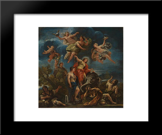 Allegory Of Temperance 20x24 Black Modern Wood Framed Art Print Poster by Giordano, Luca