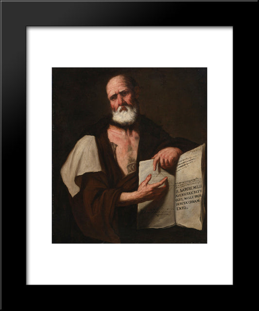 Aristotle 20x24 Black Modern Wood Framed Art Print Poster by Giordano, Luca