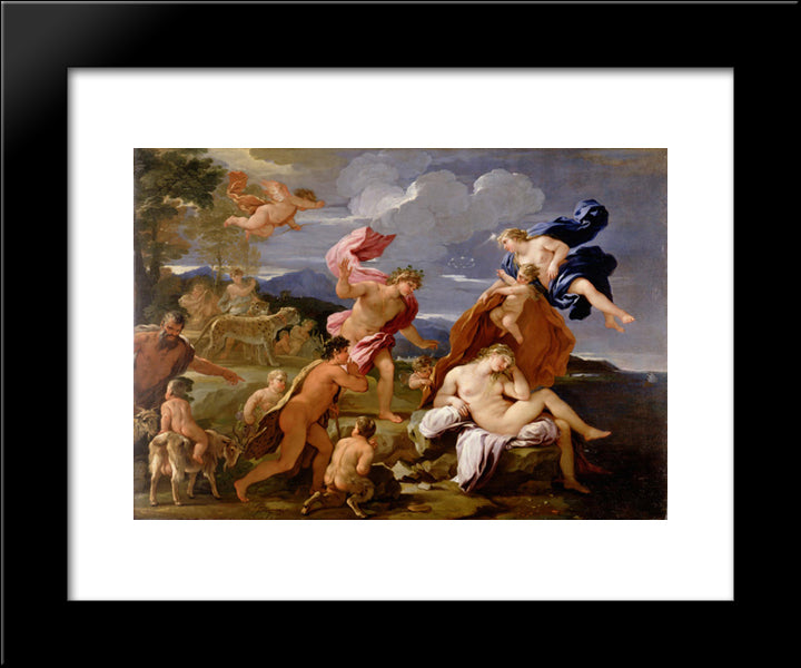 Bacchus And Ariadne 20x24 Black Modern Wood Framed Art Print Poster by Giordano, Luca