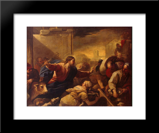 Expulsion Of The Moneychangers From The Temple 20x24 Black Modern Wood Framed Art Print Poster by Giordano, Luca