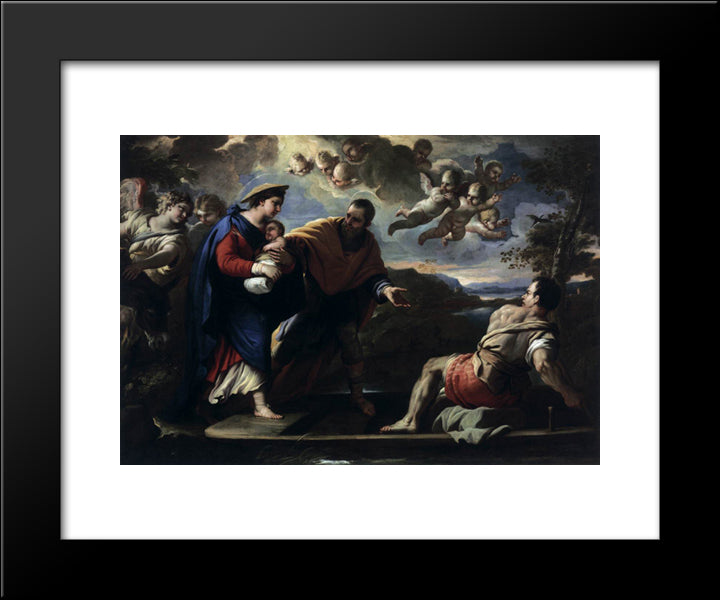 Flight Into Egypt 20x24 Black Modern Wood Framed Art Print Poster by Giordano, Luca