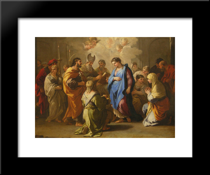 Marriage Of The Virgin 20x24 Black Modern Wood Framed Art Print Poster by Giordano, Luca