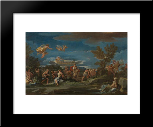 Mythological Scene Of Agriculture 20x24 Black Modern Wood Framed Art Print Poster by Giordano, Luca