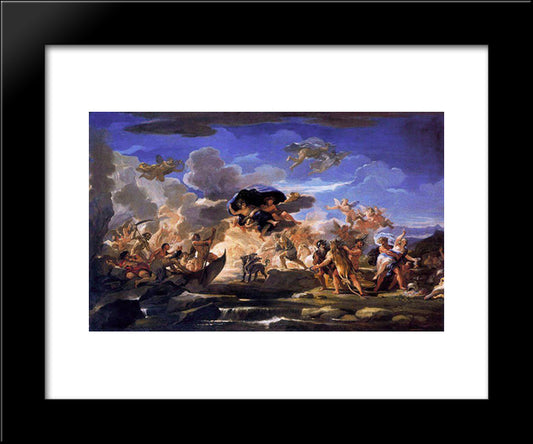 Mythological Scene With The Rape Of Proserpine 20x24 Black Modern Wood Framed Art Print Poster by Giordano, Luca