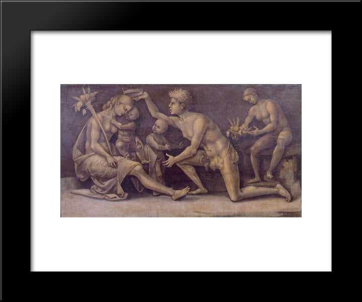 Allegory Of Fecundity And Abundance 20x24 Black Modern Wood Framed Art Print Poster by Signorelli, Luca