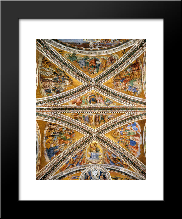 Ceiling Frescoes In The Chapel Of San Brizio 20x24 Black Modern Wood Framed Art Print Poster by Signorelli, Luca