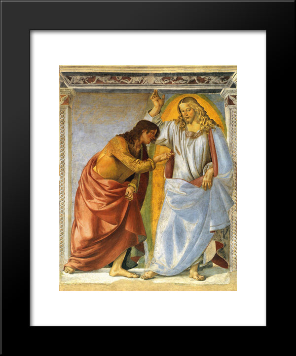 Christ And The Doubting Thomas 20x24 Black Modern Wood Framed Art Print Poster by Signorelli, Luca