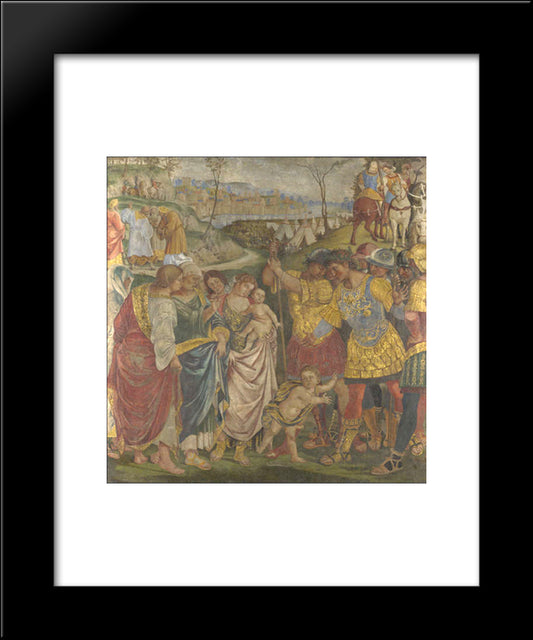 Coriolanus Persuaded By His Family To Spare Rome 20x24 Black Modern Wood Framed Art Print Poster by Signorelli, Luca