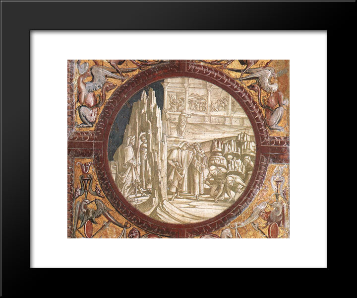 Dante And Virgil Entering Purgatory 20x24 Black Modern Wood Framed Art Print Poster by Signorelli, Luca