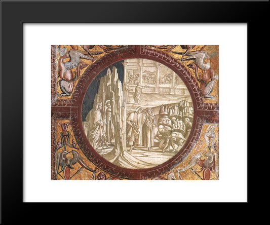 Dante And Virgil Entering Purgatory 20x24 Black Modern Wood Framed Art Print Poster by Signorelli, Luca