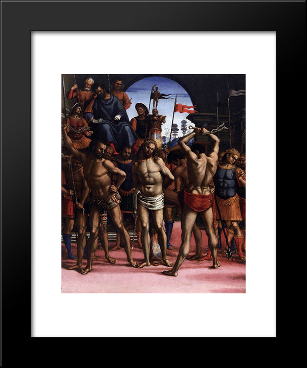 Flagellation 20x24 Black Modern Wood Framed Art Print Poster by Signorelli, Luca
